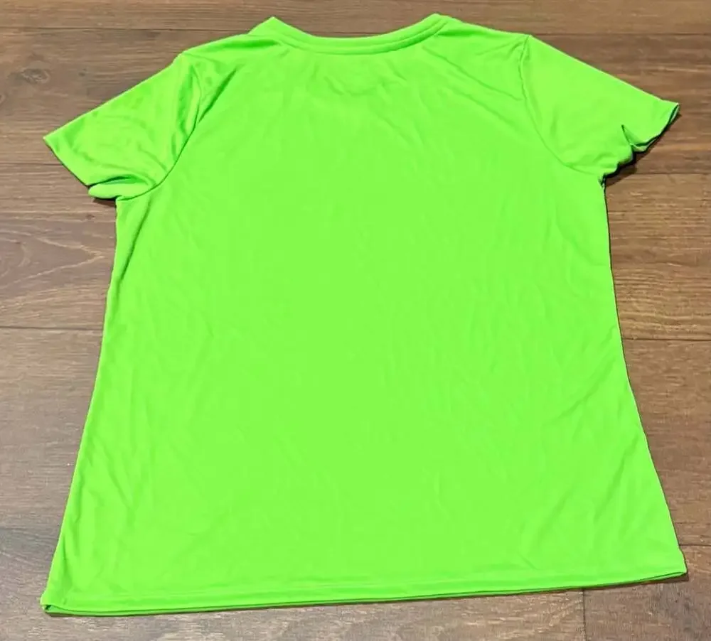 Hanes Cool Dri Performance Short Sleeve V-Neck T-Shirt Neon Green